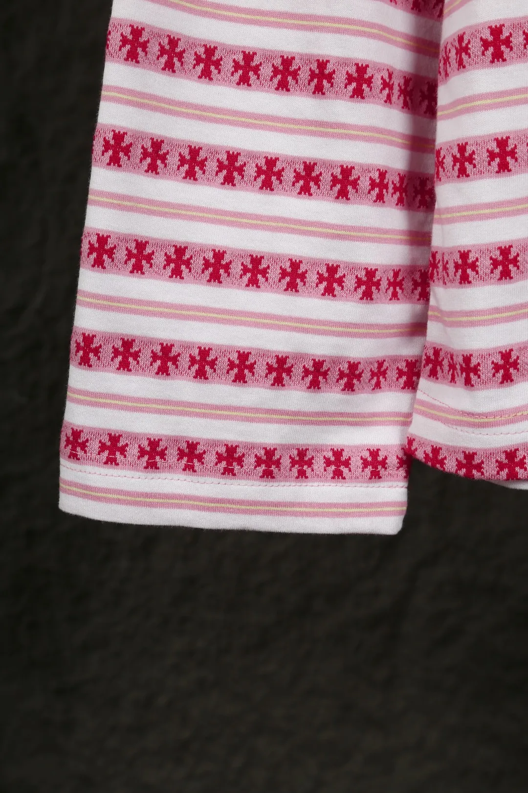 P210 Actual photo [Popular item] Code: 25020# Color: Black/Pink/Blue Size: S to - CH Croix heart niche design cross jacquard striped long sleeves brings striped Polo to Next Levels. Loose fit. Same style for men and women. Lazy and casual. Street style. Three colors. Customized style.